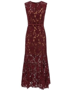 Self-Portrait 'Guipure Lace Midi' Dress - Purple