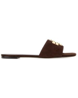 Tory Burch Logo Flats - Brown