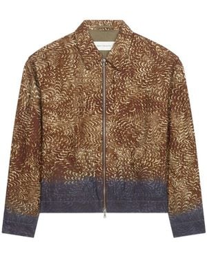 Dries Van Noten Animalier Print Bomber Jacket - Brown