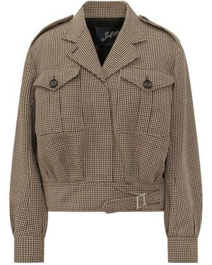 The Seafarer Houndstooth Notched Lapel Jacket - Brown