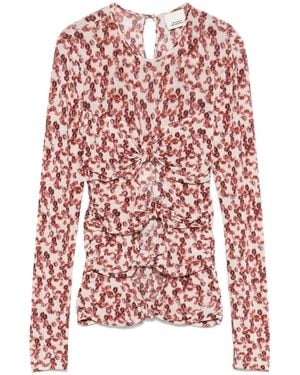 Isabel Marant Floral Crew Neck Top - Red