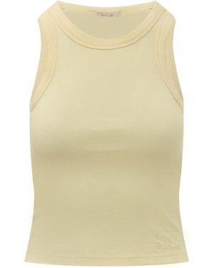 MC2 Saint Barth Sleeveless Ribbed Mini Top - Yellow