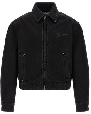 Jacquemus Logo Shirt Collar Jacket - Black