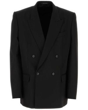 Balenciaga Peaked Lapel Blazer - Black