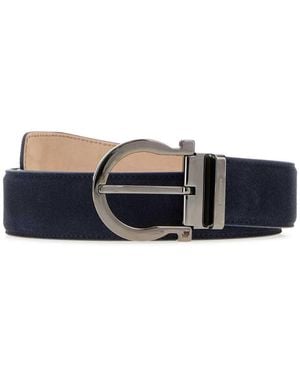 Ferragamo Solid Buckle Belt - Blue