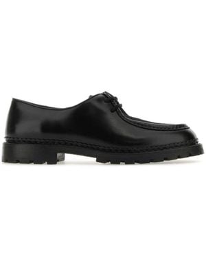 Saint Laurent Leather Lace-Up Shoes - Black