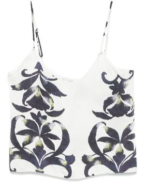 Forte Forte Floral-Print Top - Metallic