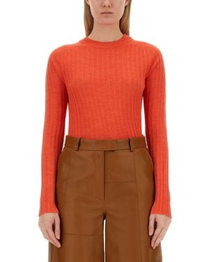 Alysi Knitted Crew Neck Sweater - Red