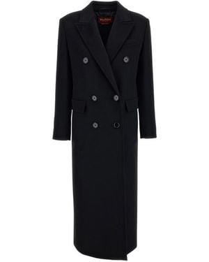 Max Mara Peaked Lapel Trench Coat - Black