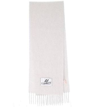 Marni Logo Solid Scarf - White
