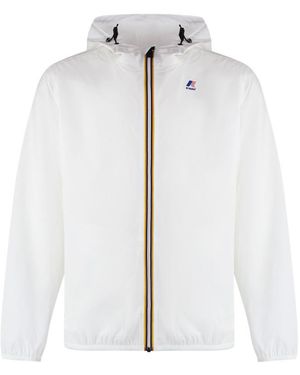 K-Way Logo Hood Jacket - White