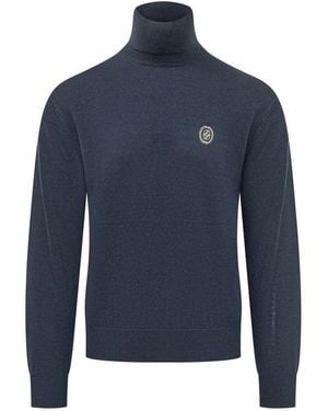 Drole de Monsieur Dark Turtle Neck Jumper - Blue
