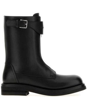 McQueen Leather Boots - Black