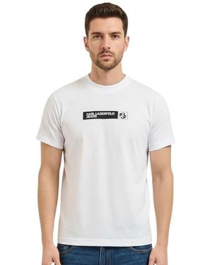 KARL LAGERFELD Crew Neck T-Shirt - White
