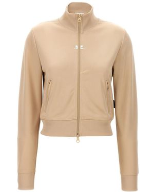Courreges 'Interlock Track' Sweatshirt - Natural