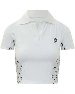 Marine Serre Printed Polo - White