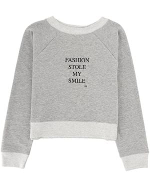 Victoria Beckham Graphic Crew Neck Sweatshirt - Grey