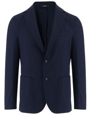 BOSS Notched Lapel Blazer - Blue