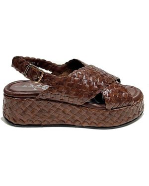 LA ROSE Slingback Wedges - Brown