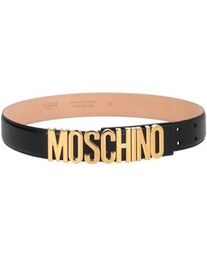 Moschino Logo Buckle Belt - Natural
