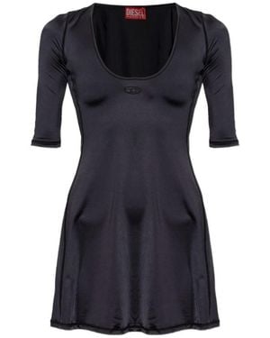 DIESEL Scoop Neck Mini Dress - Black