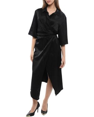 Nanushka Shirt Collar Midi Dress - Black