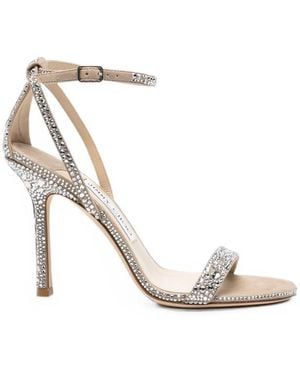 Jimmy Choo Embellished Moza Heels - Metallic