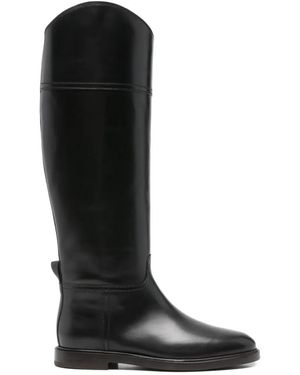 Brunello Cucinelli Solid Riding Boots - Black