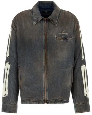 Amiri Shirt Collar Denim Jacket - Gray