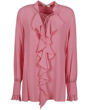 The Seafarer Ruched Silk Acetate Shirt - Pink