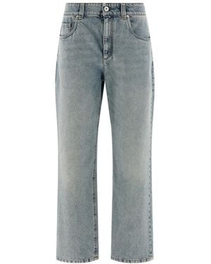 Brunello Cucinelli Straight High Rise Jeans - Blue