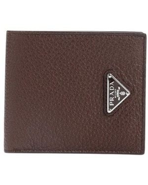 Prada Logo Wallet - Brown