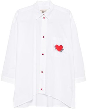 ALESSANDRO ENRIQUEZ Oversized Embroidered Shirt - White