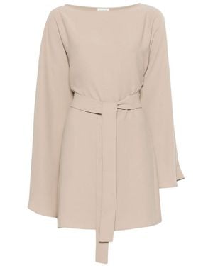 P.A.R.O.S.H. Boat Neck Mini Dress - Natural