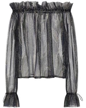 Saint Laurent Lurex Blouse - Black