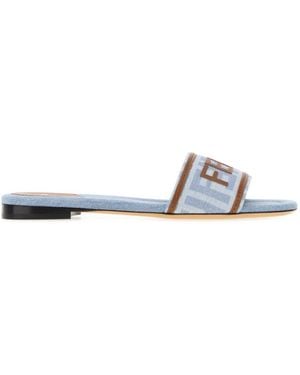Fendi Logo Sandals - White