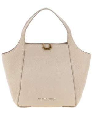 Brunello Cucinelli Sartorial Small Satchel - Natural