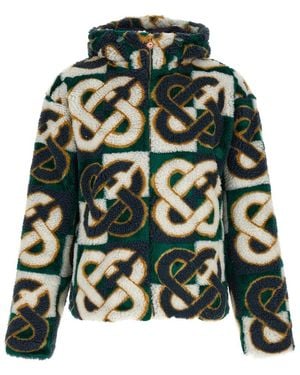 CASABLANCA Logo Hooded Jacket - Green