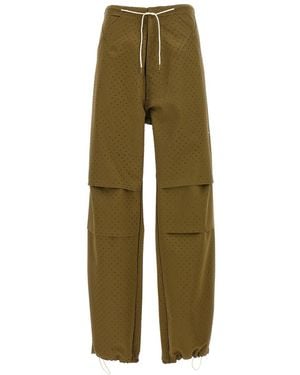 DARKPARK Crystal-Studded Satin Wide-Leg Pants - Green