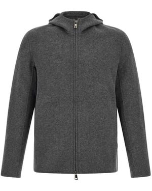 Giorgio Brato Solid Hooded Jacket - Gray