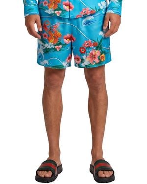 Gucci Floral Print Shorts - Blue