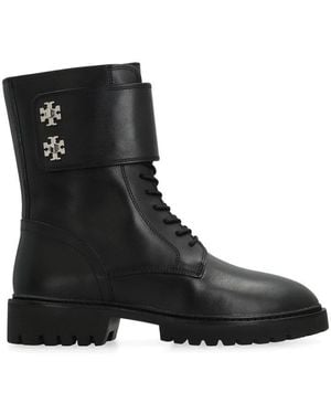 Tory Burch Ankle Leather Boots - Black