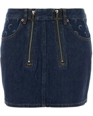 Marine Serre Printed Mini Skirt - Blue