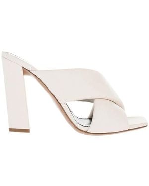Paris Texas Criss-Cross Leather Heels - White