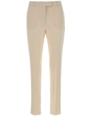 Max Mara Tailored Flat Front Pants - Natural