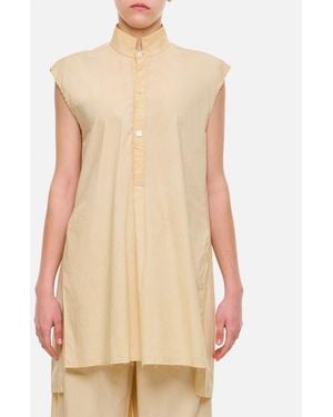 Quira Sleeveless Cotton Shirt - Natural