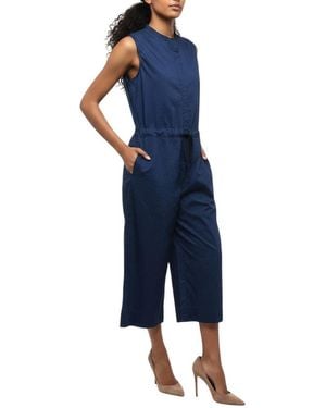 Woolrich Solid Band Collar Jumpsuit - Blue