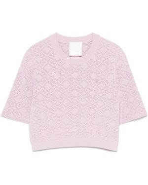 Givenchy Light Logo-Knit Crop Top - Pink