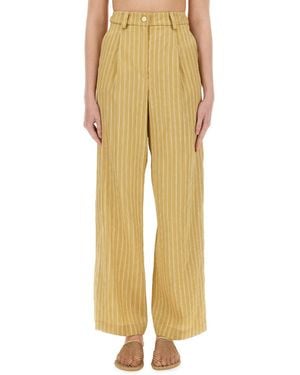 Alysi Loose Pleated Pants - Yellow
