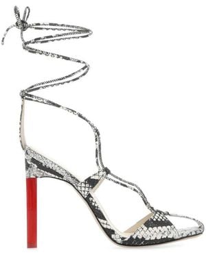 The Attico Printed Leather Heels - White
